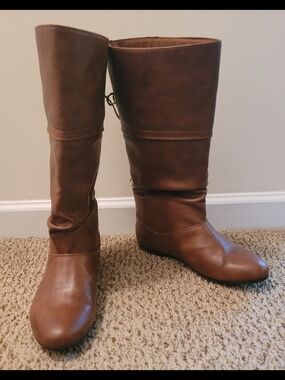 X-Appeal Women Retro Round Toe Mid Calf Boots, Brown - Size: 8M